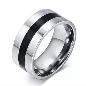 Unisex Silver 9mm Wedding Fashion Ring Band